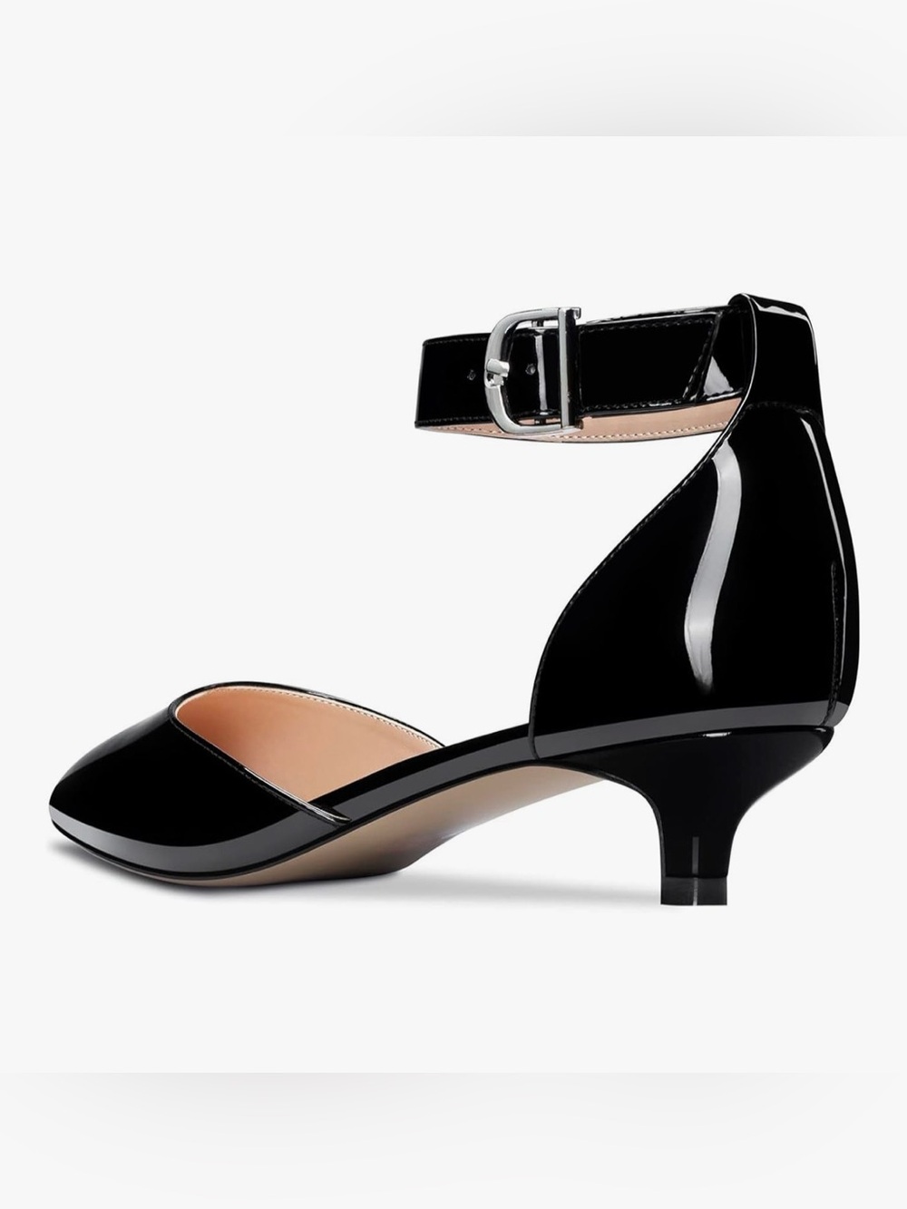 Kitten Low Heel Ankle Strap Pumps